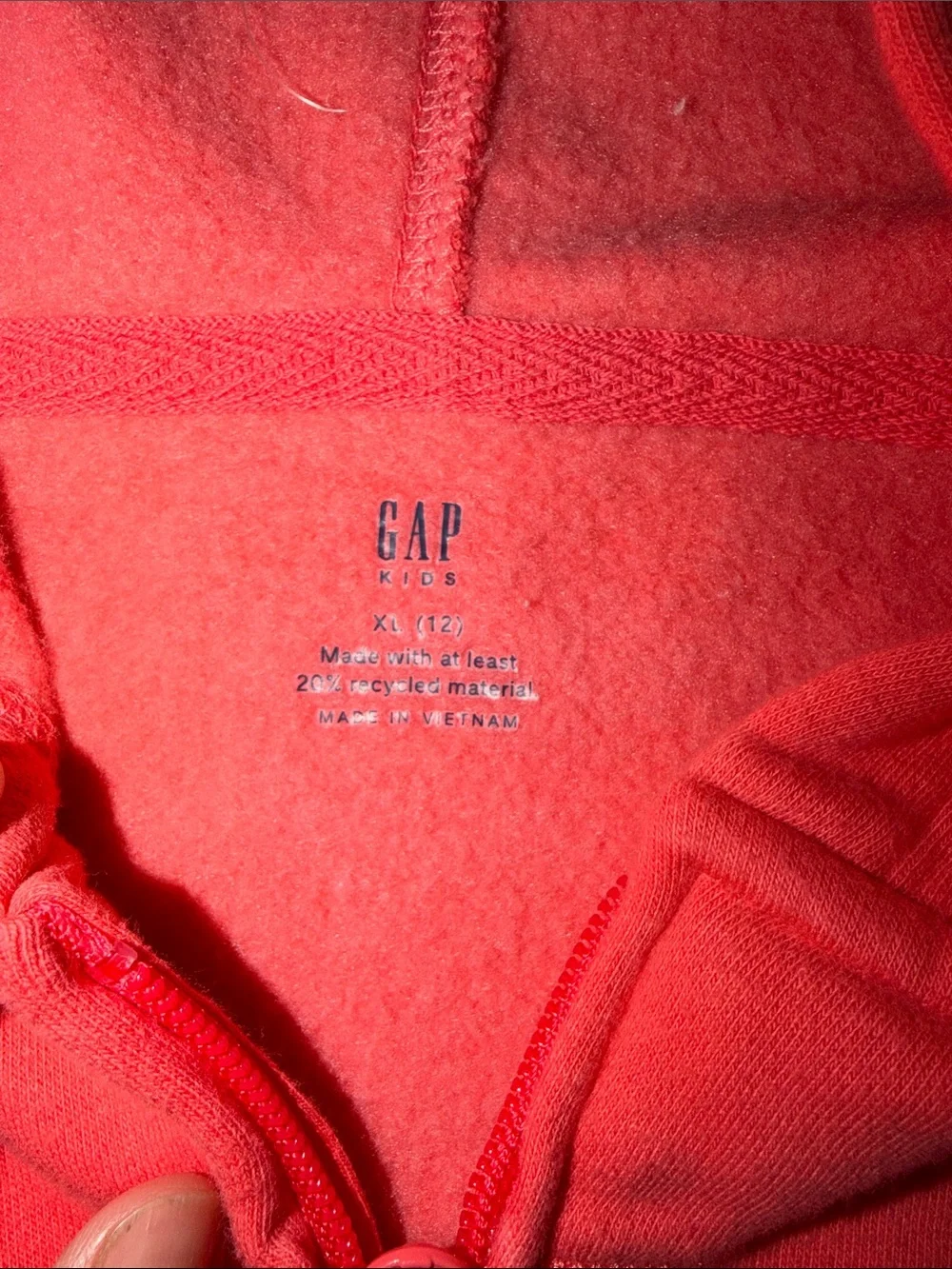 NWOT Lot of 2 Gap Kids Full Zip Fleece Hooded Sweatshirt size XL (12)